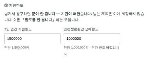 ③ 지원한도